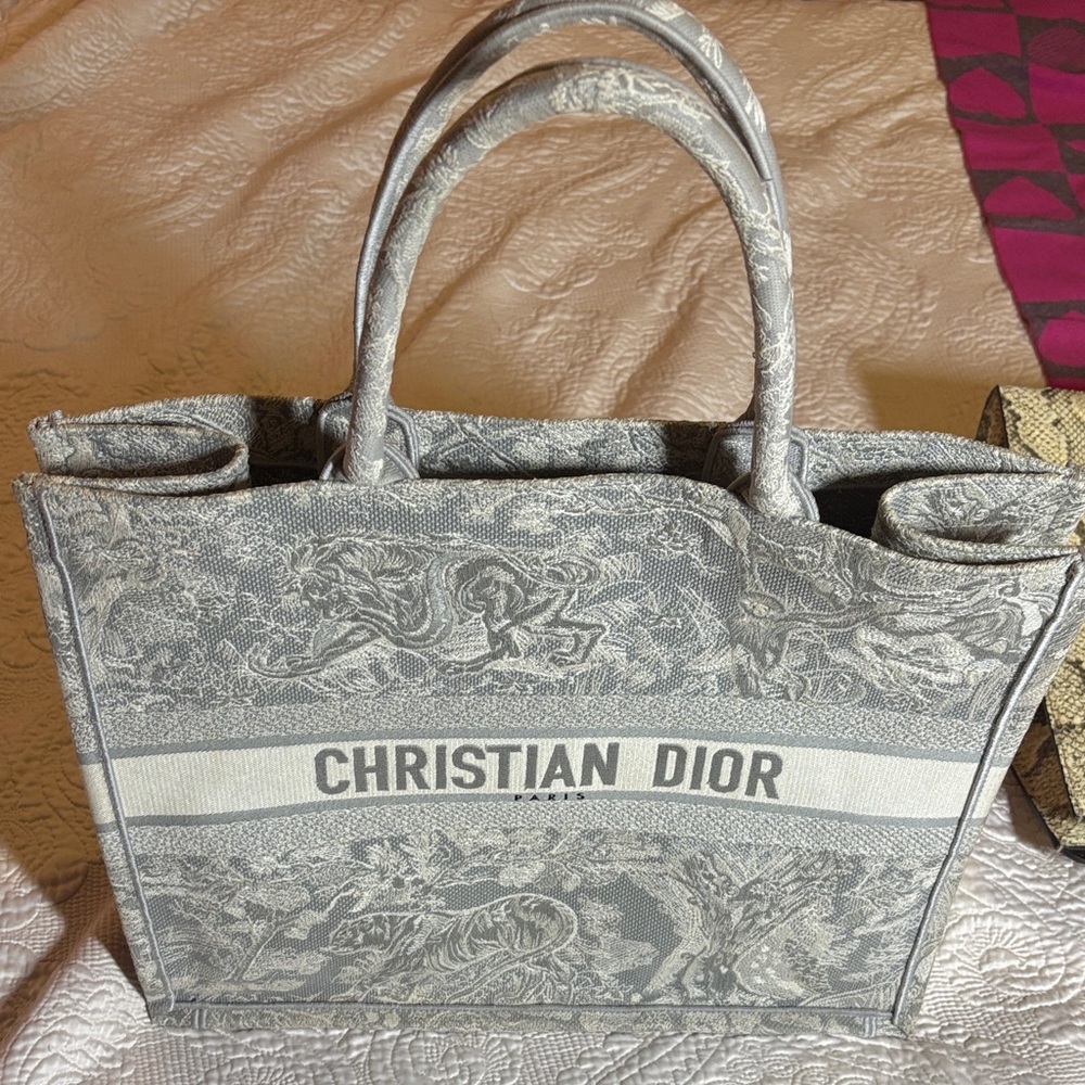 Dior Elegant Gray Tote Bag